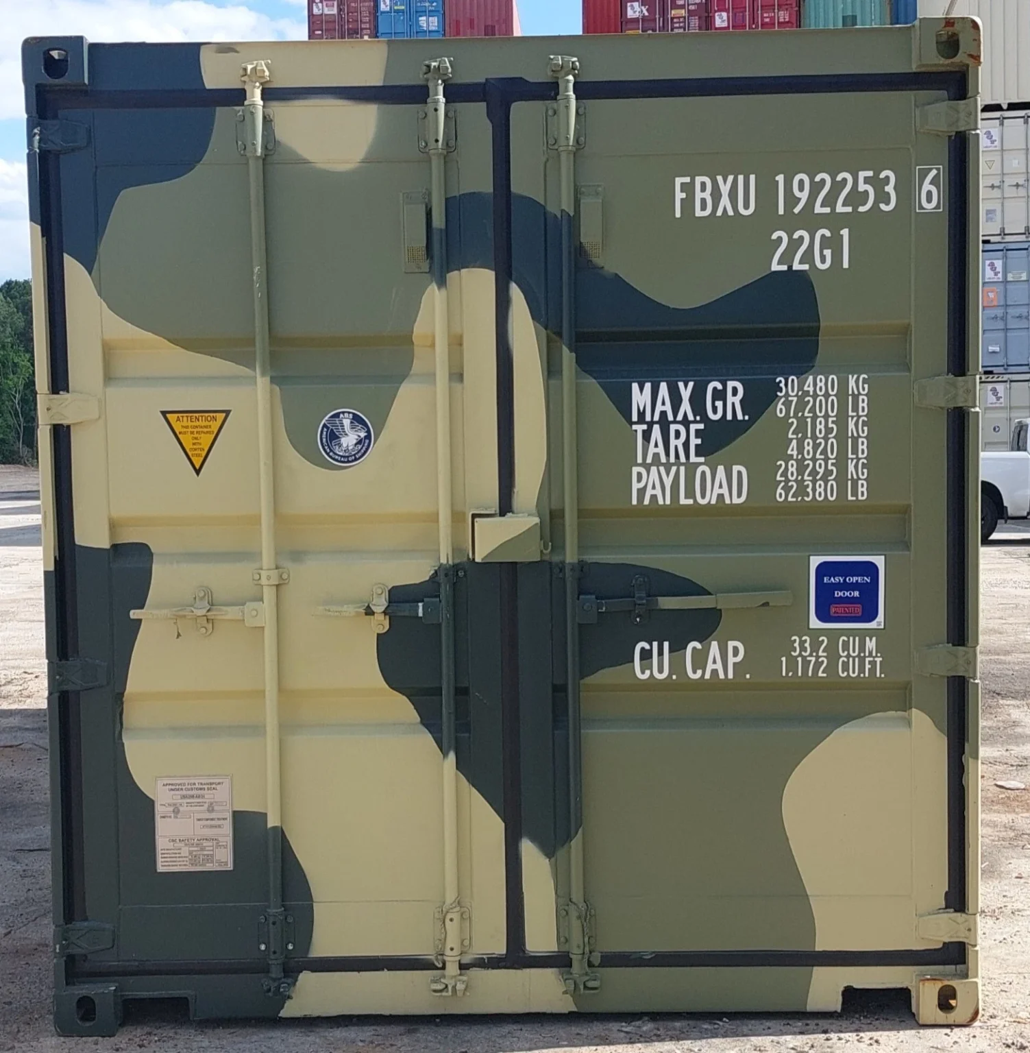 Camouflage New One Trip 20ft Shipping Storage Container Easy Open Door – USA - Image 2